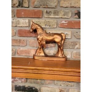 Vintage Chalkware Horse Figurine, Large Wall or Shelf Decor
